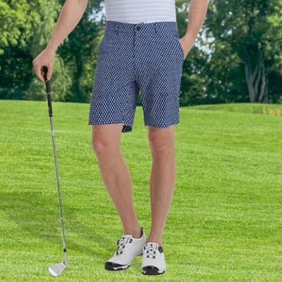 Golf Shorts Men Print Quick Dry Stretch Lightweight Water-Resistant Flex Flat - Picture 1 of 11
